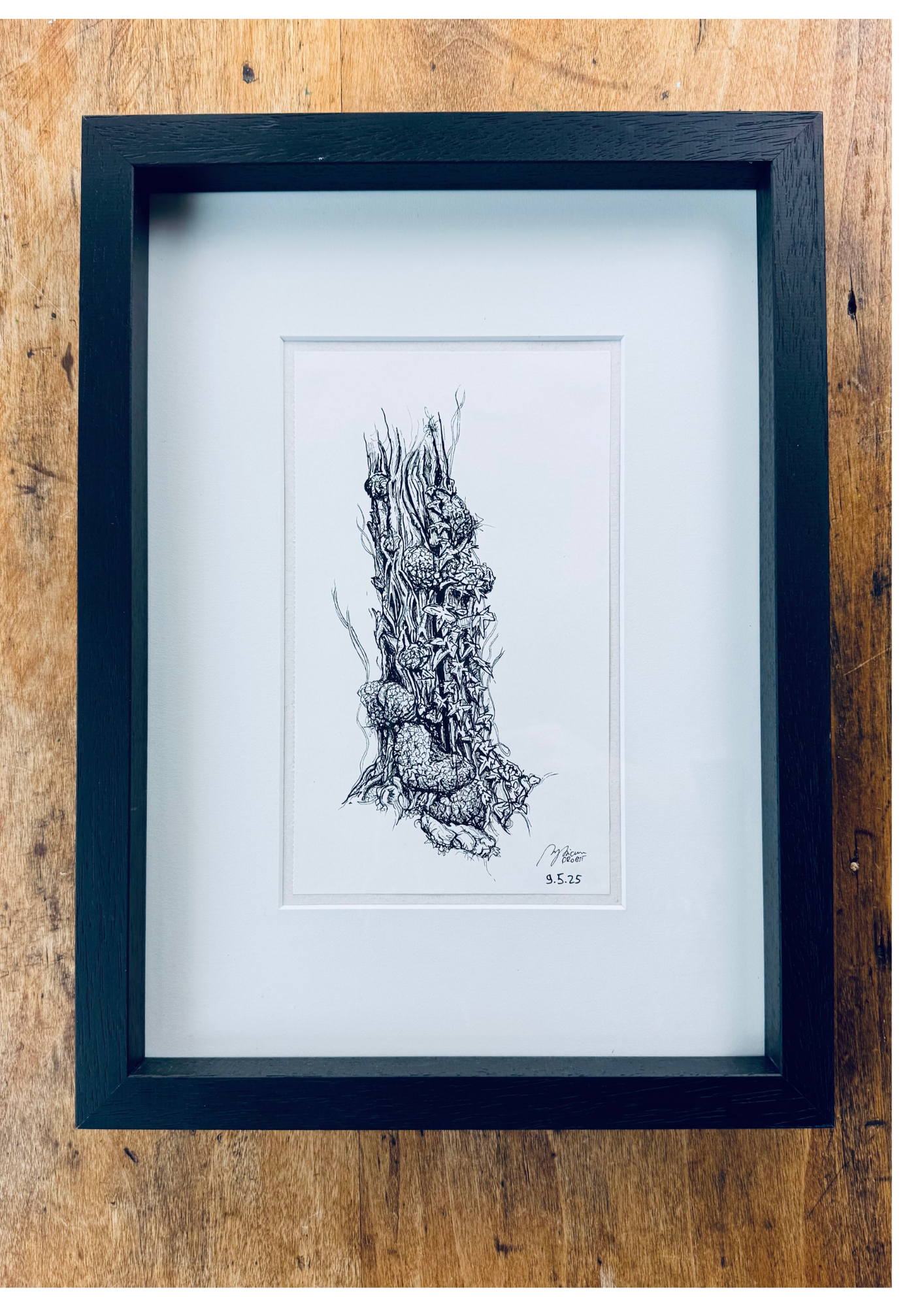 Still Woods "Still Ascent" | ORIGINAL Zeichnung im Passepartout-Rahmen