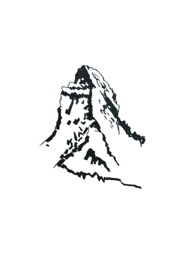Matterhorn, Original-Zeichnung mit Tuschemarker von Myriam Probst, A3