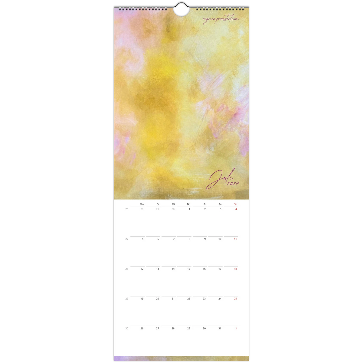Kunstkalender 2027 von Myriam Probst, Wandkalender 14,8 × 40 cm, Ansicht 9