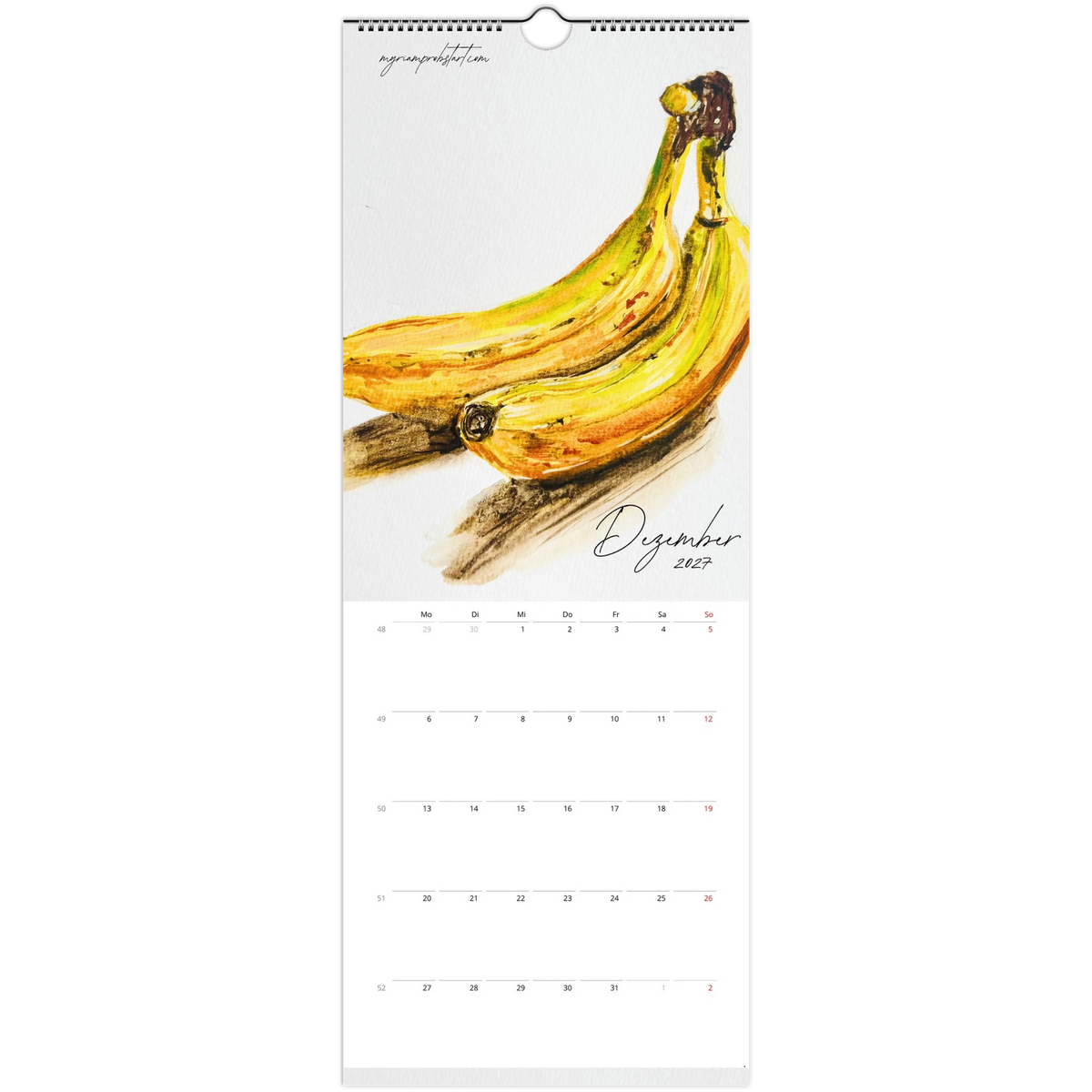 Kunstkalender 2027 von Myriam Probst, Wandkalender 14,8 × 40 cm, Ansicht 14