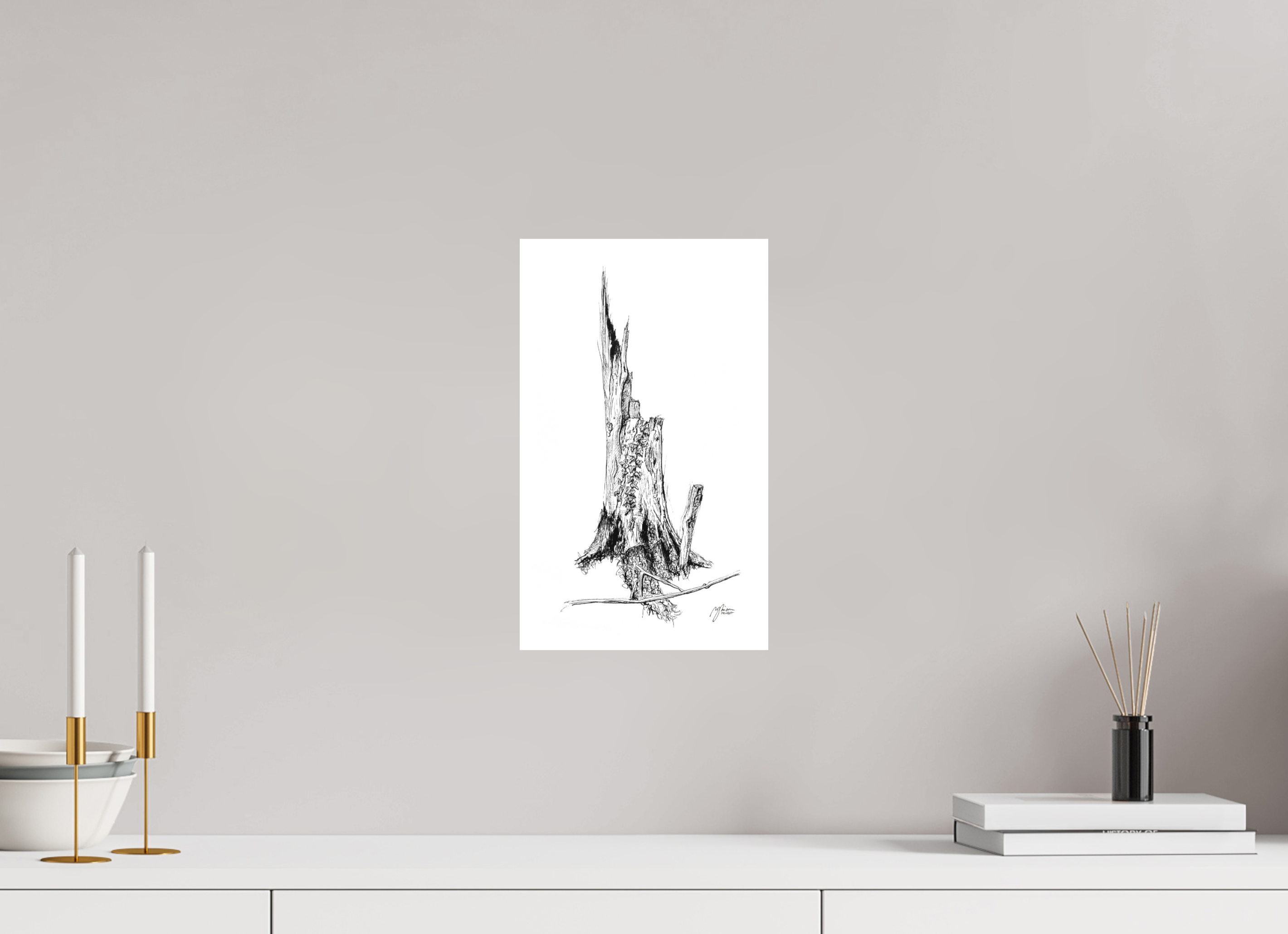 20 x 34,4 cm, Print, Hahnemühle Bamboo, 1cm weißer Rand Still Woods „Ivy Afterstorm“ | Fine‑Art‑Print