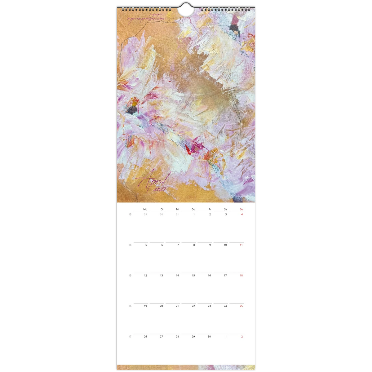 Kunstkalender 2027 von Myriam Probst, Wandkalender 14,8 × 40 cm, Ansicht 6