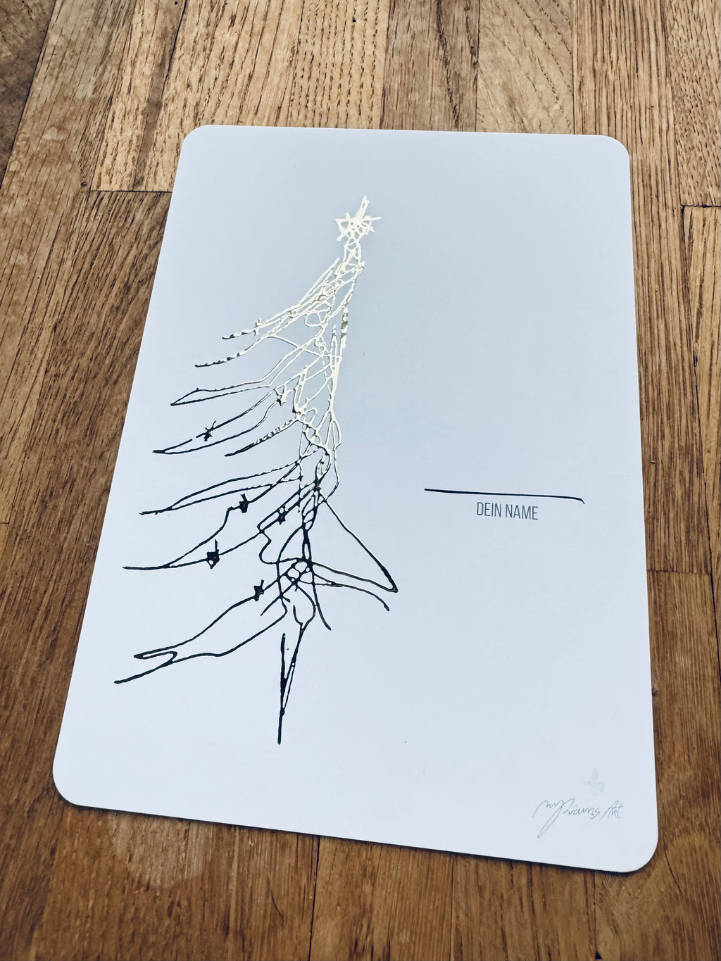 "Weihnachts-Minimalist" Grußkarten 10er Set mit Goldfolie