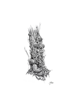 Still Woods "Still Ascent" | ORIGINAL Zeichnung im Passepartout-Rahmen