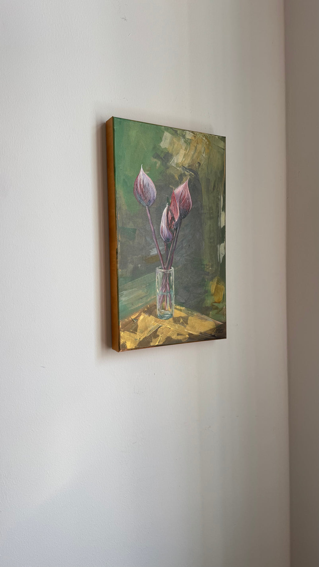 Anthurie Original Gemälde Acryl Öl Leinwand 30x50 handgemalt Köln Myriam Probst