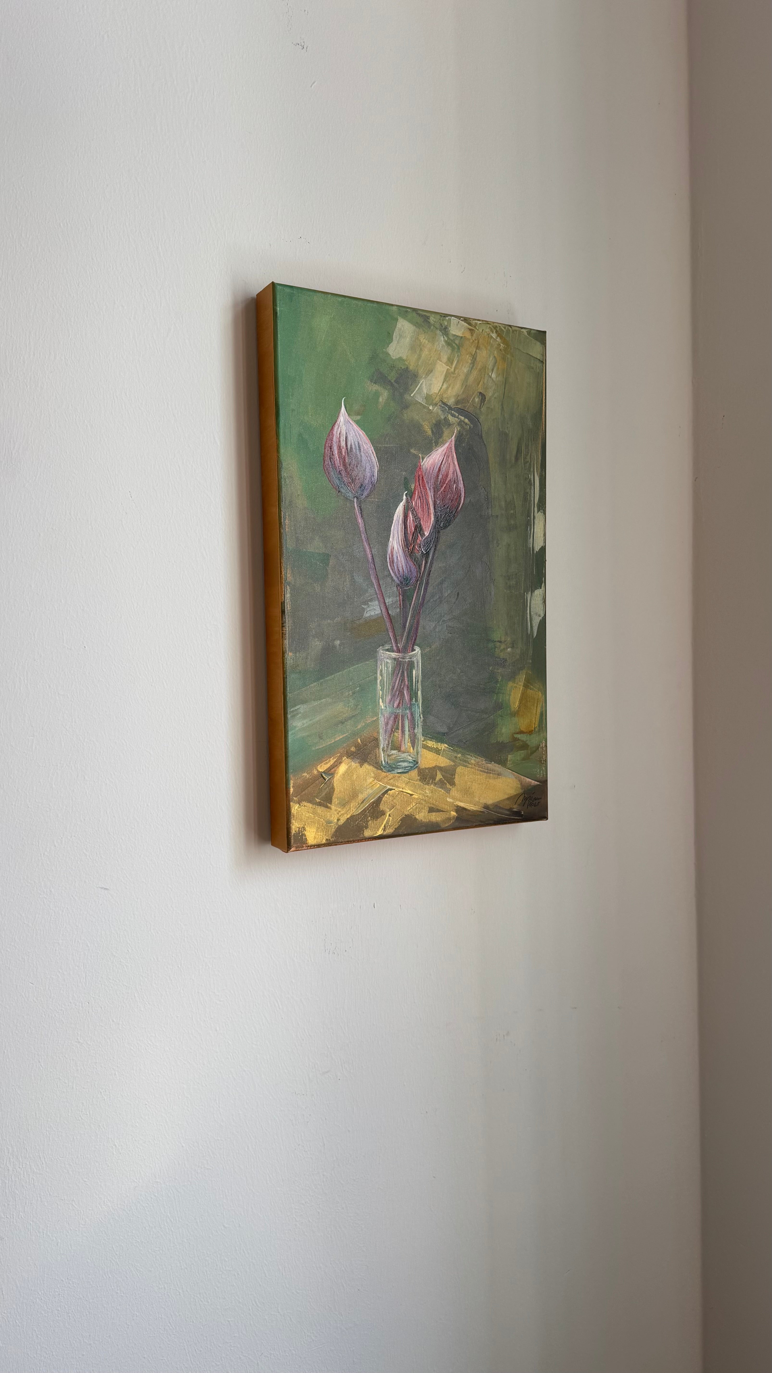 Anthurie Original Gemälde Acryl Öl Leinwand 30x50 handgemalt Köln Myriam Probst