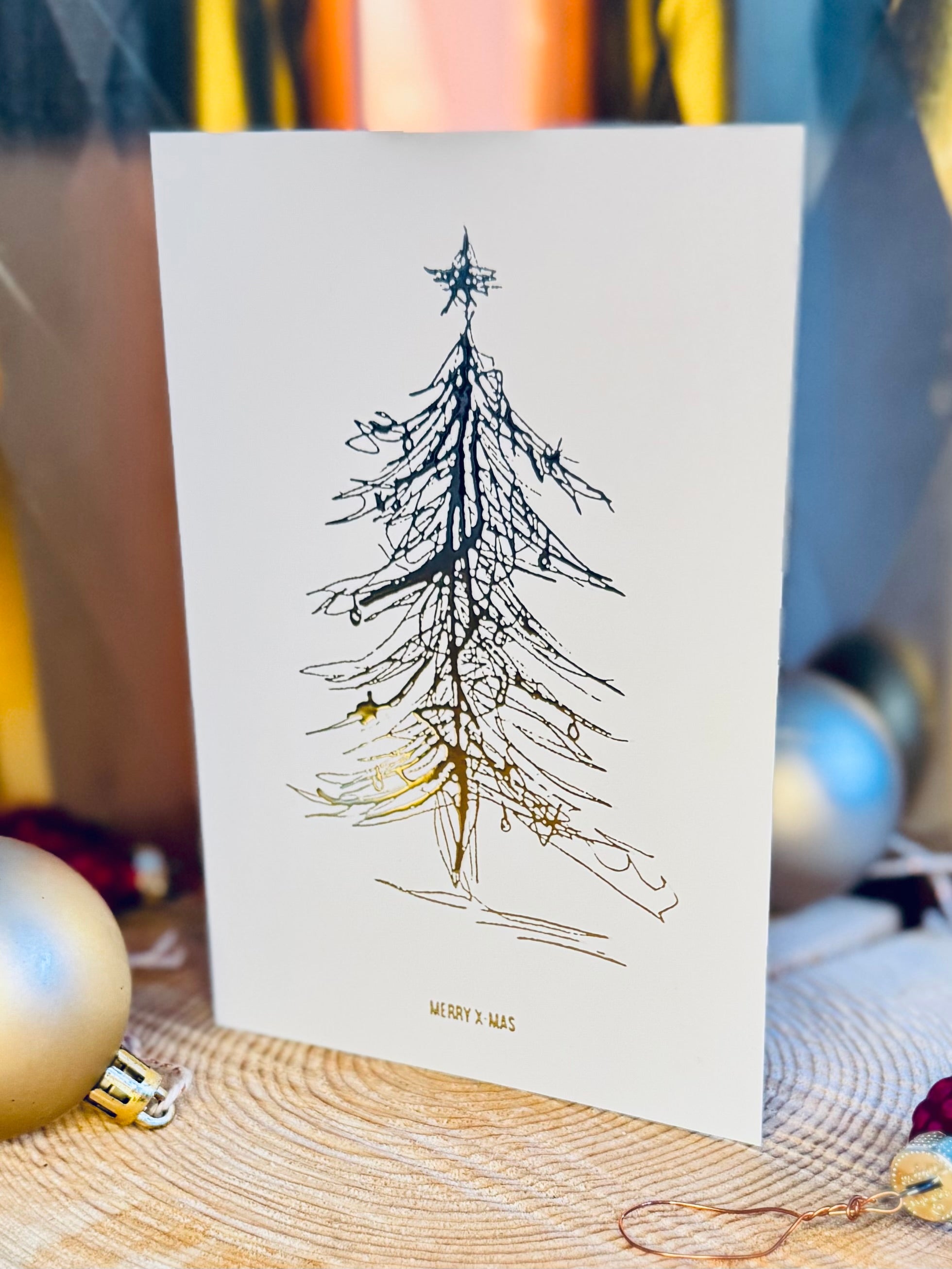 "Merry Xmas" Klappkarten 10er Set mit Goldfolie inkl. Umschläge