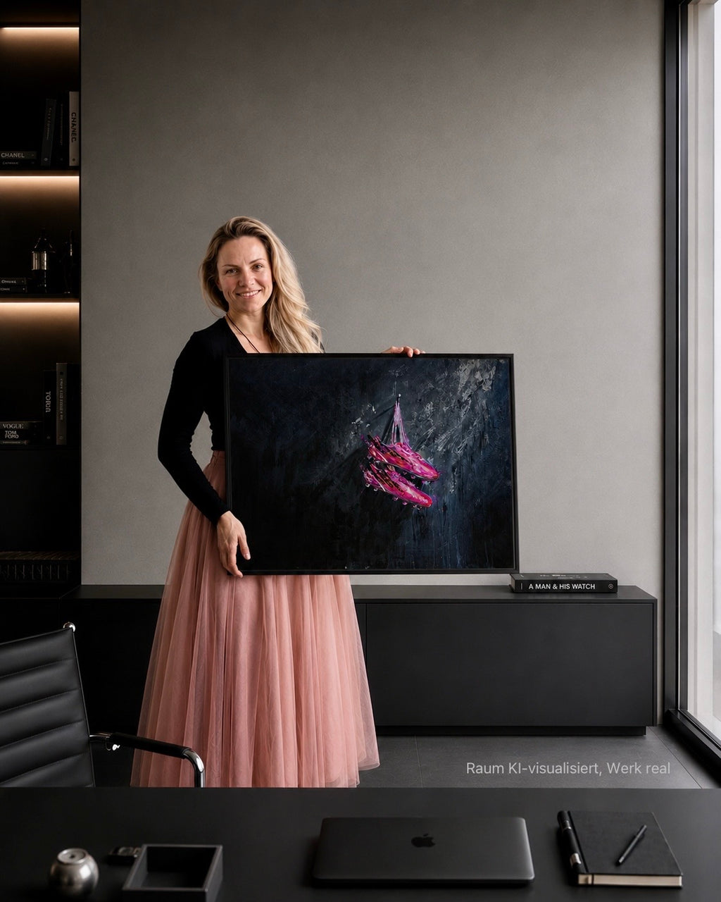 Fußballschuhe an den Nagel gehängt pink von Myriam Probst