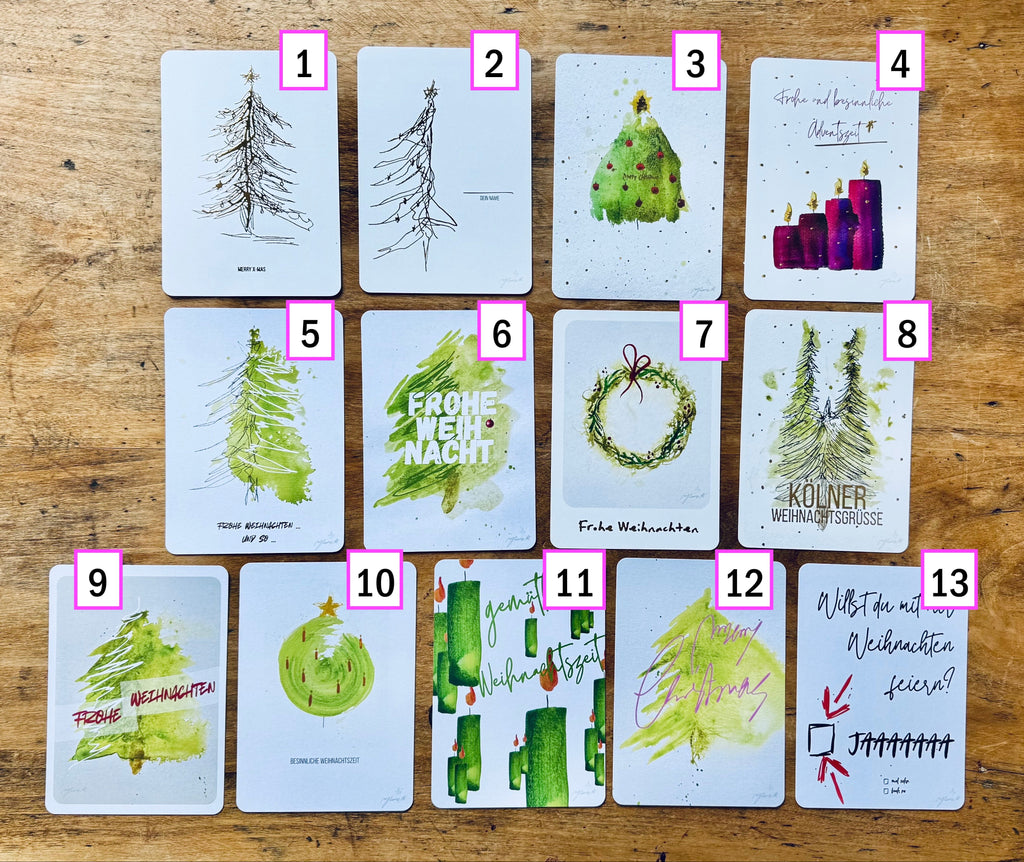 Grußkarten 3er, 5er 10er Sets Gemischte Motive