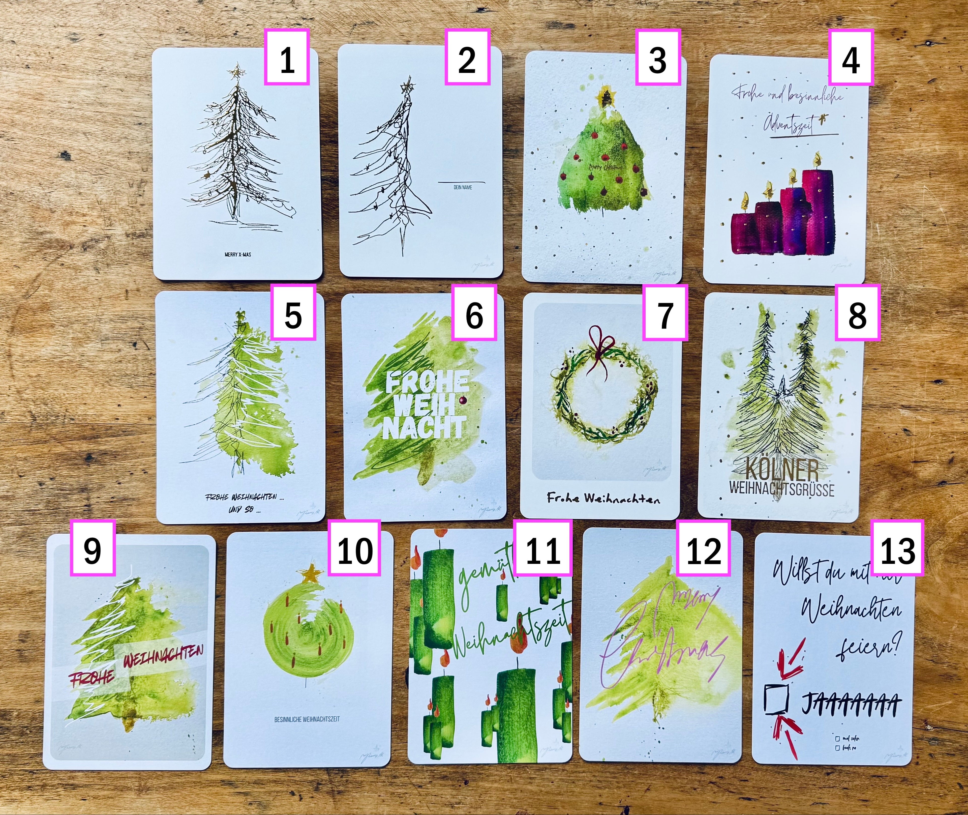 Grußkarten 3er, 5er 10er Sets Gemischte Motive