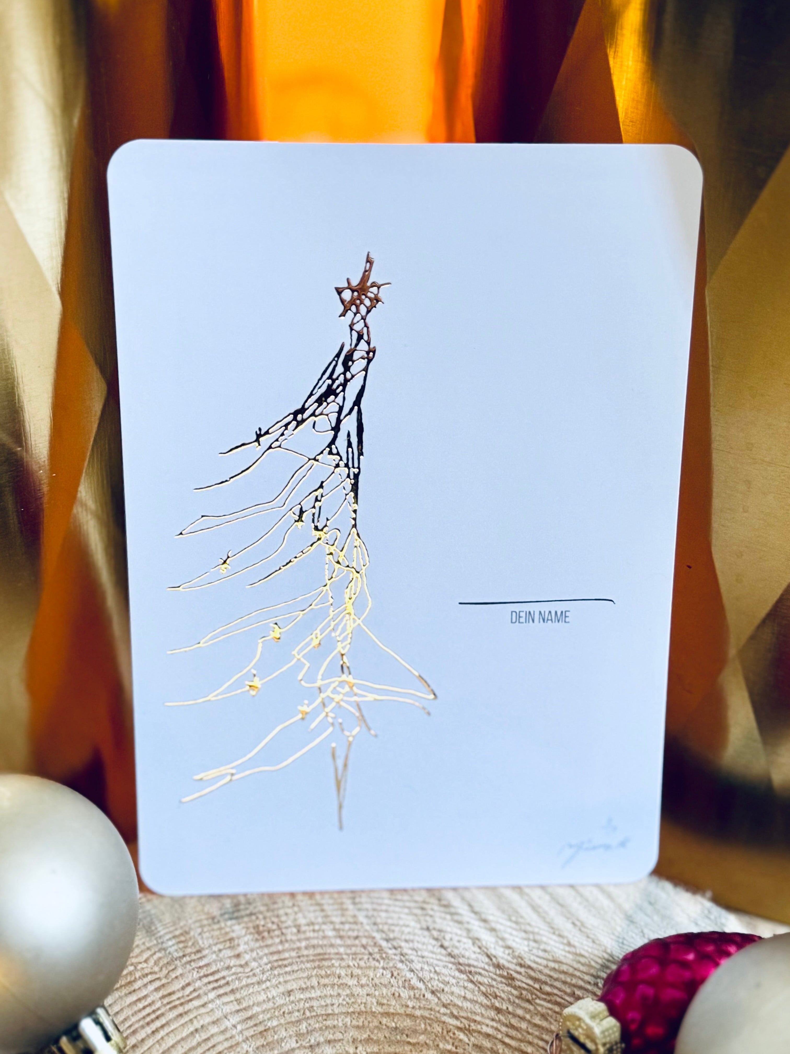 "Weihnachts-Minimalist" Grußkarten 10er Set mit Goldfolie