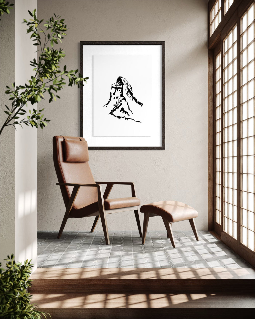 Matterhorn, Original-Zeichnung mit Tuschemarker von Myriam Probst, A3