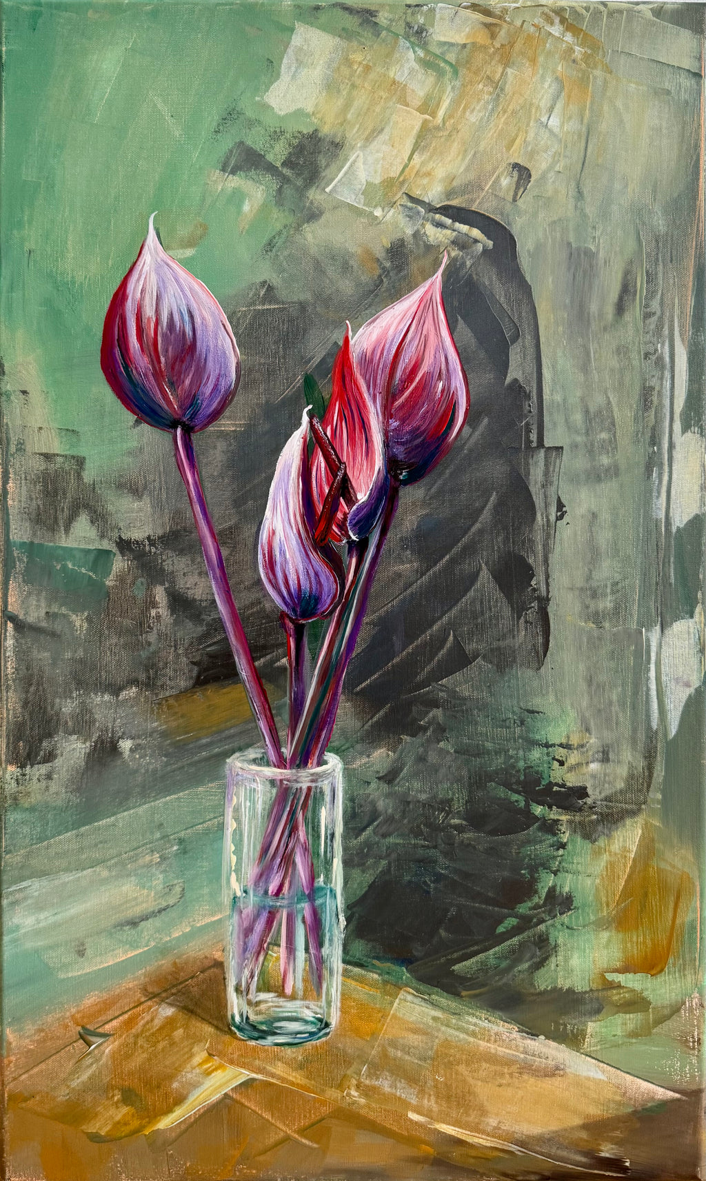 Anthurie Original Gemälde Acryl Öl  handgemalt Köln Myriam Probst