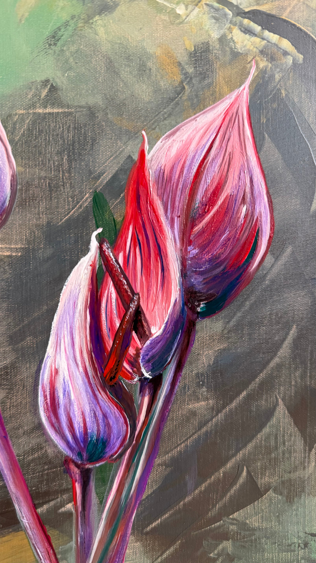 Anthurie Original Gemälde Acryl Öl Leinwand 30x50 handgemalt Köln Myriam Probst