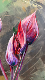 Anthurie Original Gemälde Acryl Öl Leinwand 30x50 handgemalt Köln Myriam Probst