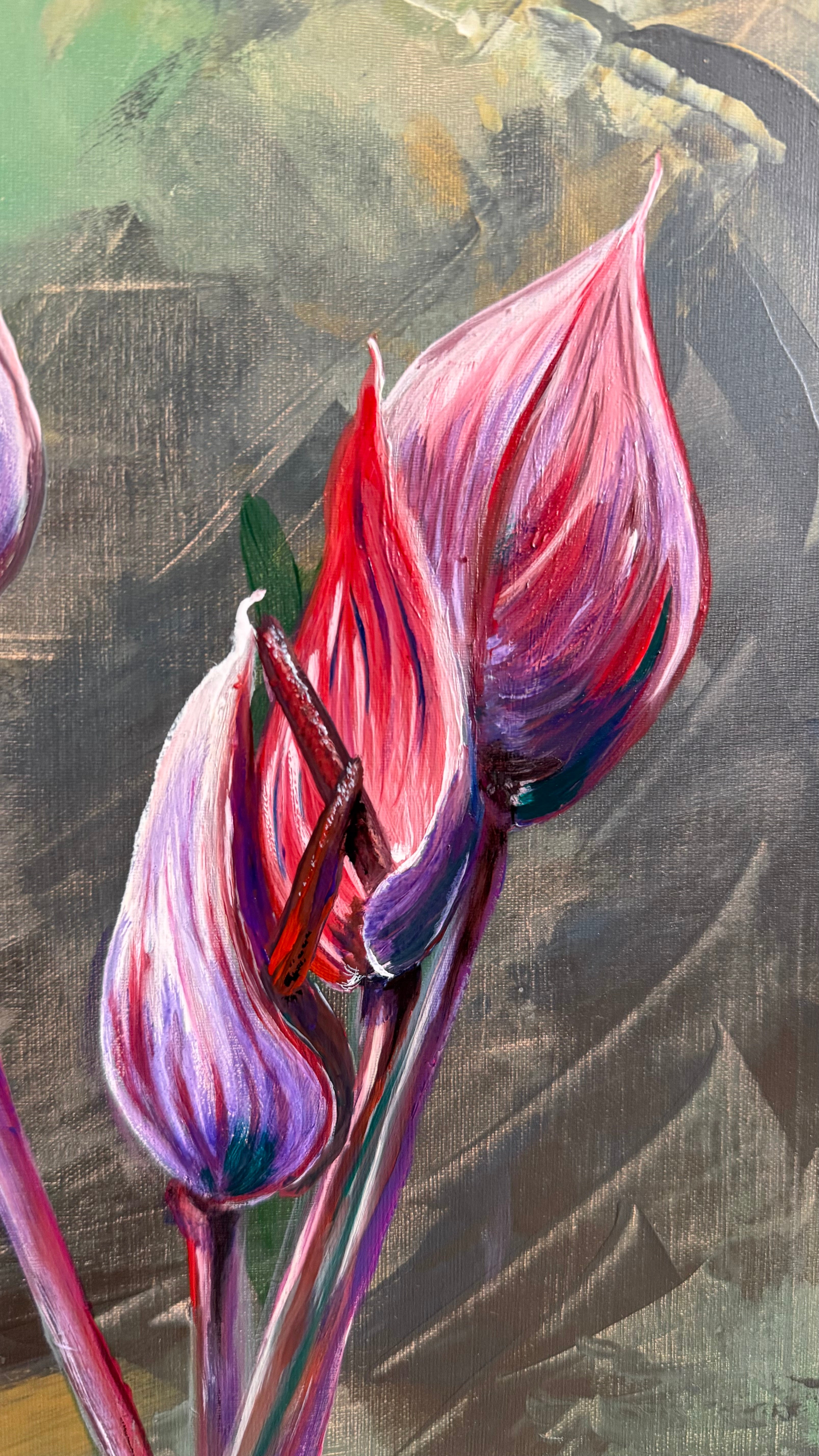 Anthurie Original Gemälde Acryl Öl Leinwand 30x50 handgemalt Köln Myriam Probst
