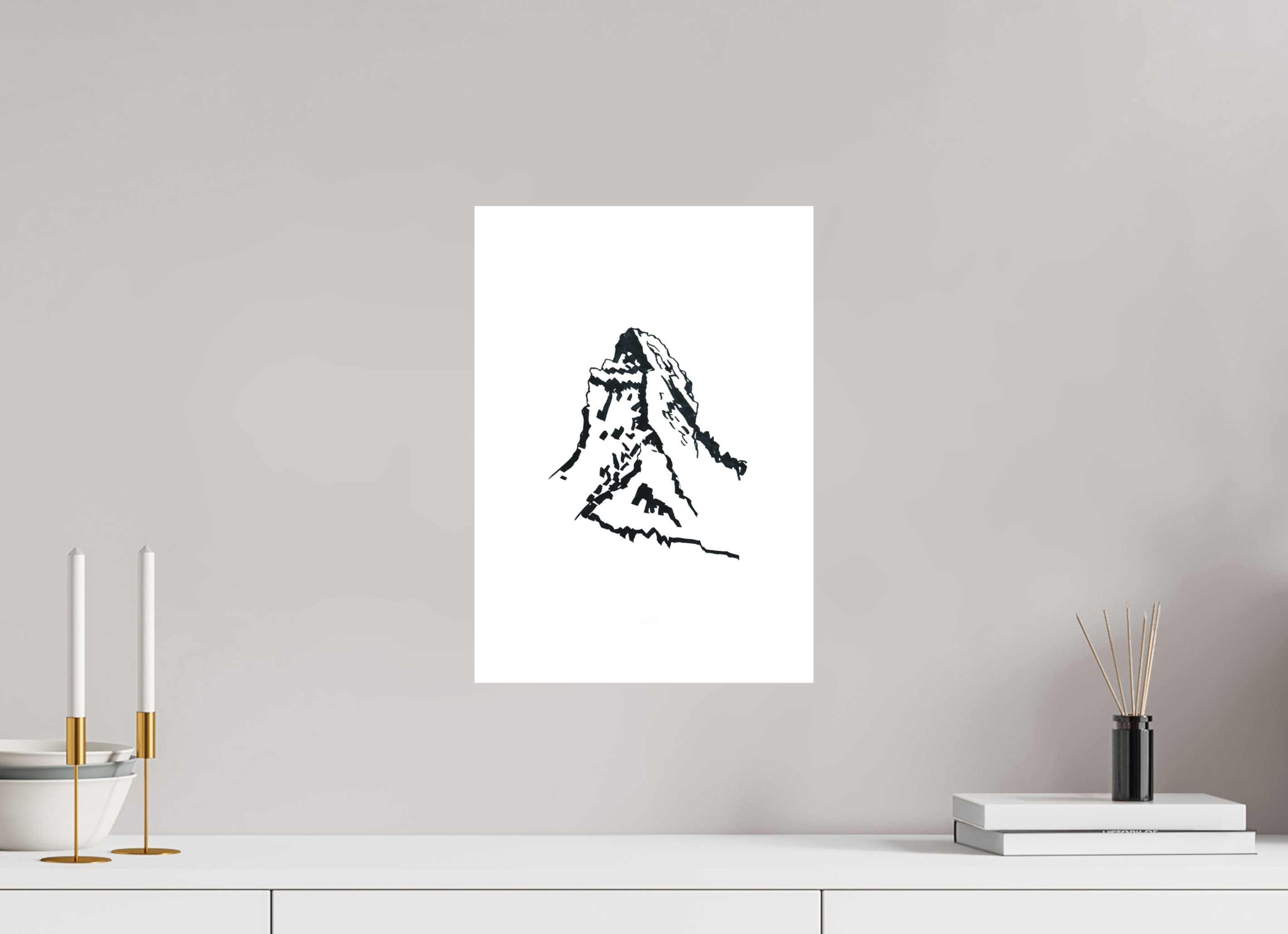 30 x 42,2 cm, Print Bamboo o. Rand Matterhorn
