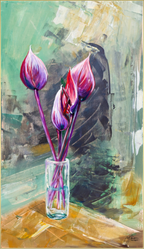 Anthurie Fine Art Print Acrylglas Slimline Goldrahmen wandfertig Myriam Probst Art Köln