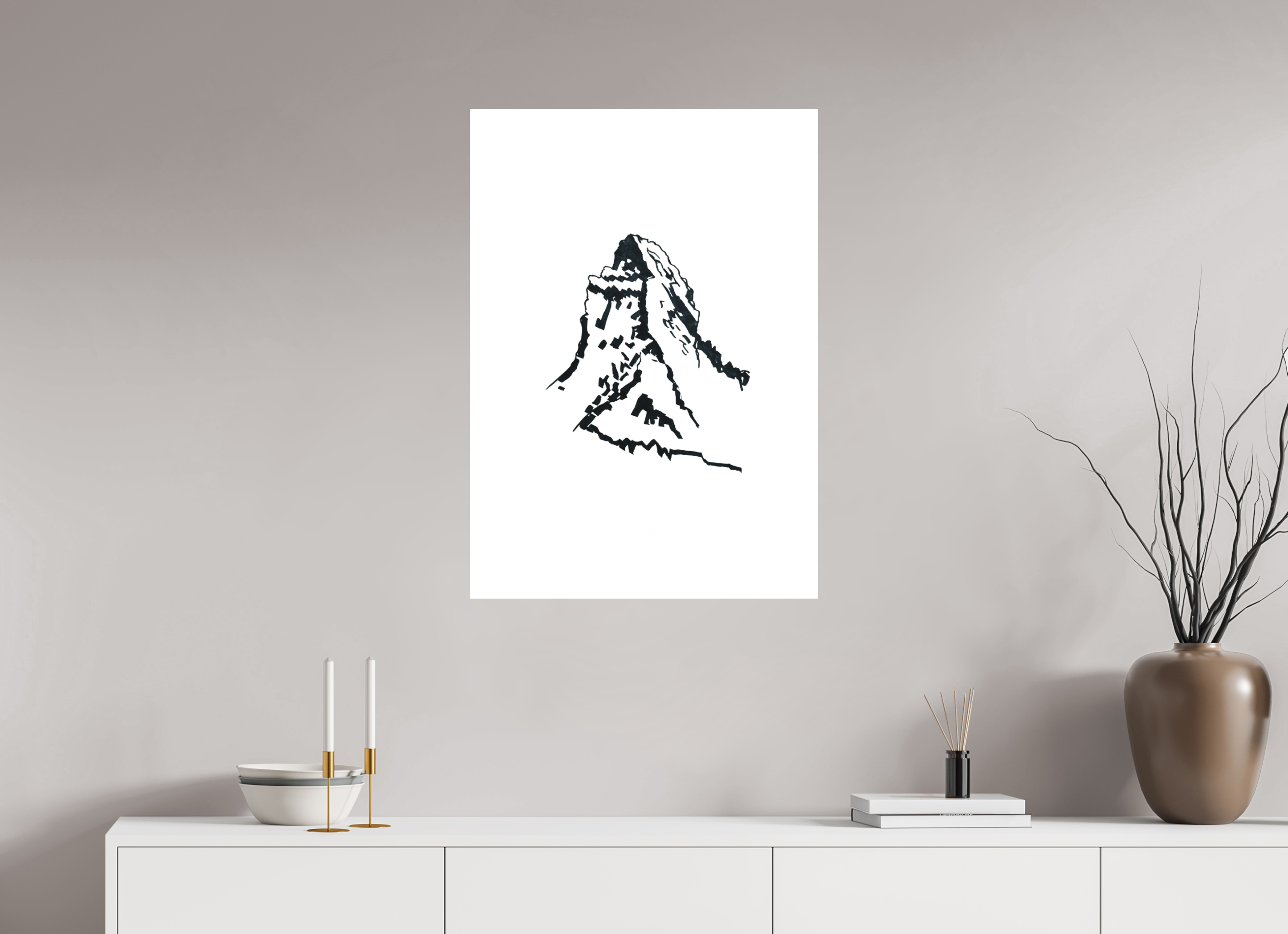 60 x 84,4 cm, Print Bamboo o. Rand Matterhorn