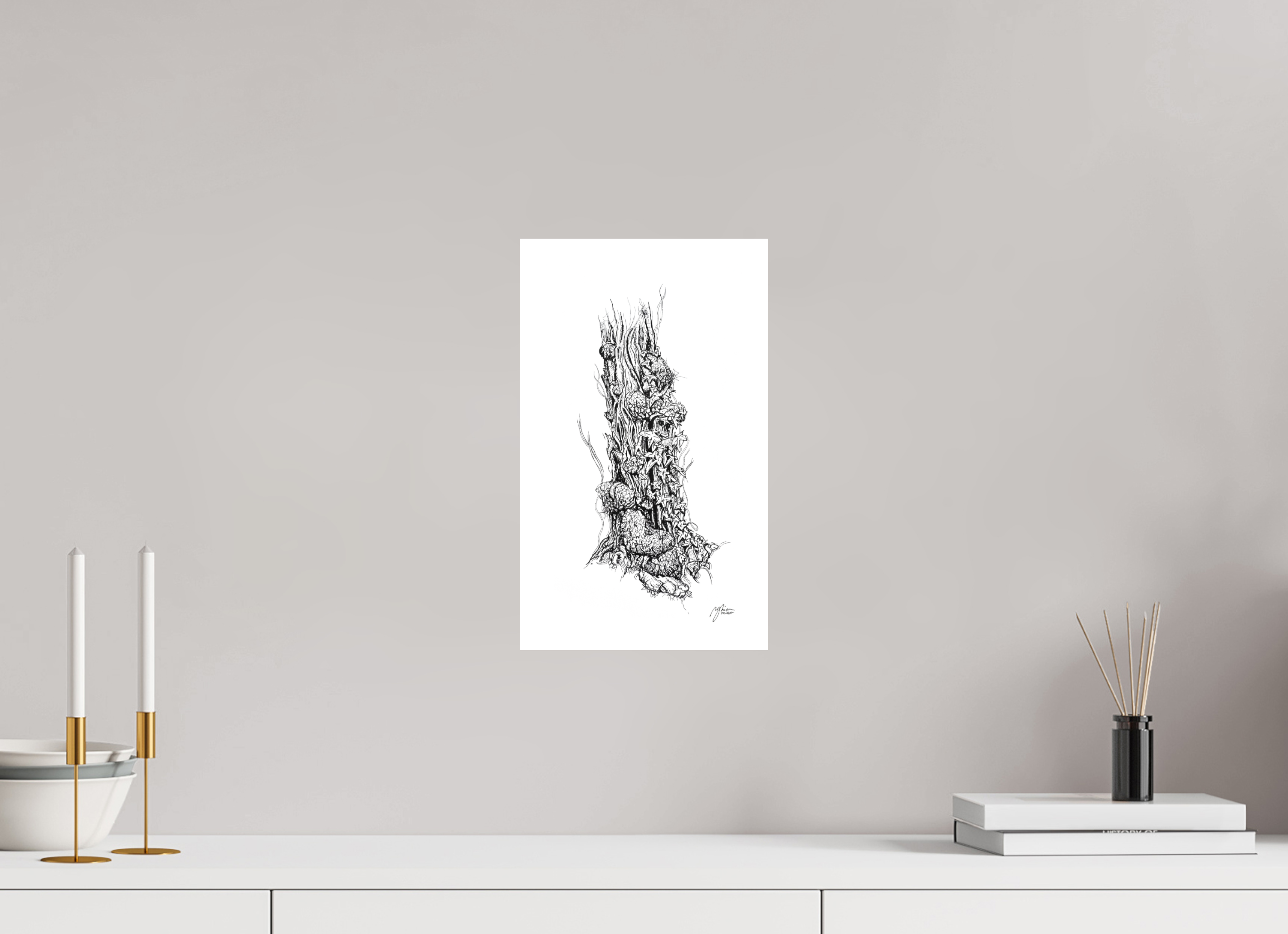 20 x 34,4 cm, Print, Hahnemühle Bamboo, 1cm weißer Rand Still Woods „Still Ascent“ | Fine‑Art‑Print