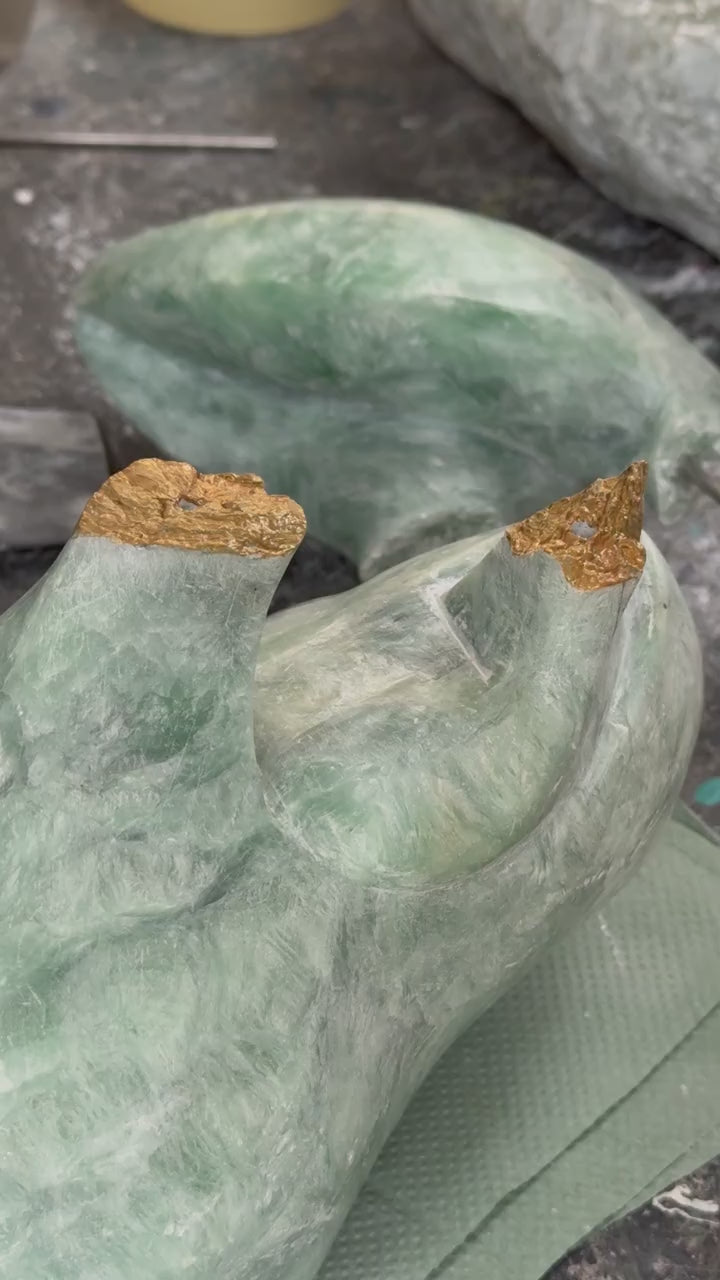 Entstehung der Skulptur Energy Flow und ihrer goldenen Fuge