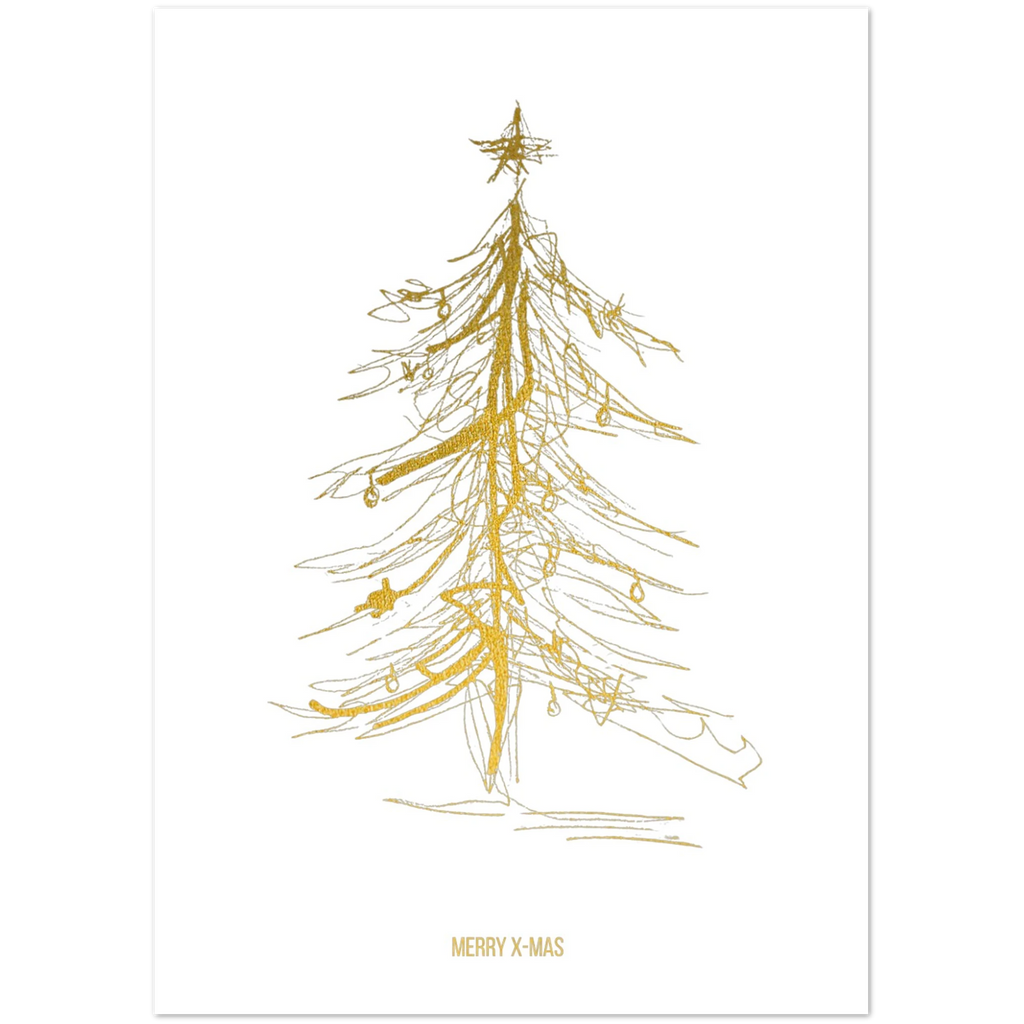 Nr. 4 Merry Xmas, Klappkarte mit Goldfolie, Ansicht 2