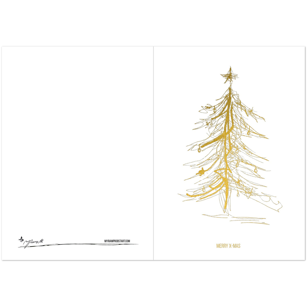 Nr. 4 Merry Xmas, Klappkarte mit Goldfolie, Ansicht 3