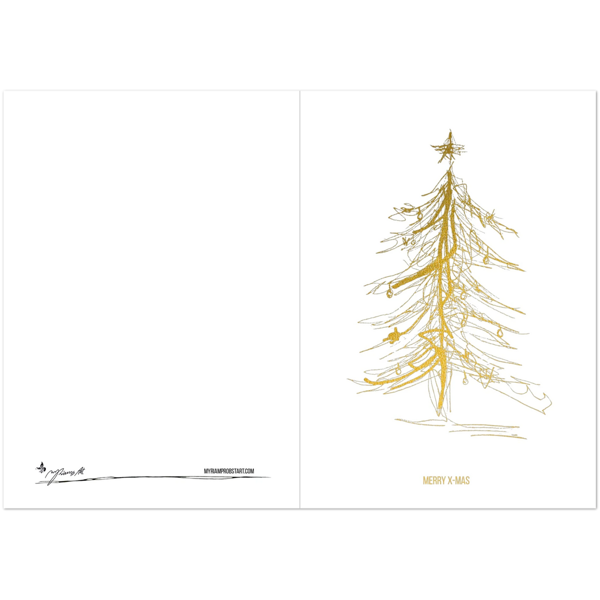 Nr. 4 Merry Xmas, Klappkarte mit Goldfolie, Ansicht 3