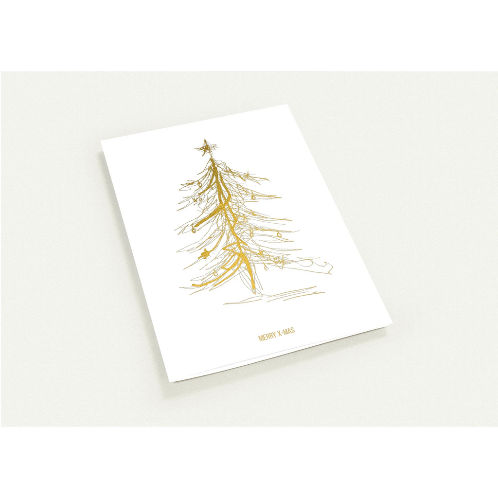 Nr. 4 Merry Xmas, Klappkarte mit Goldfolie
