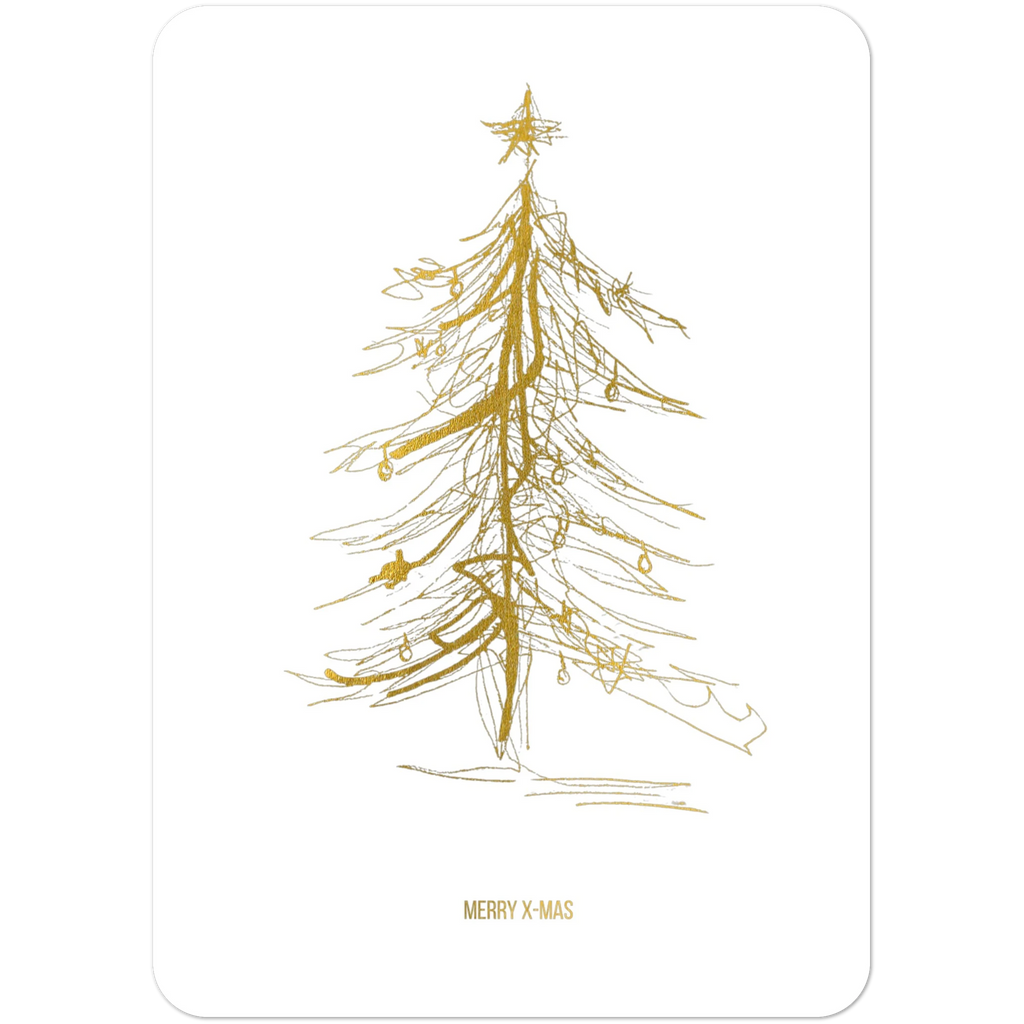 Nr. 4 Merry Xmas, Grußkarte A6 mit Goldfolie, Vorderseite