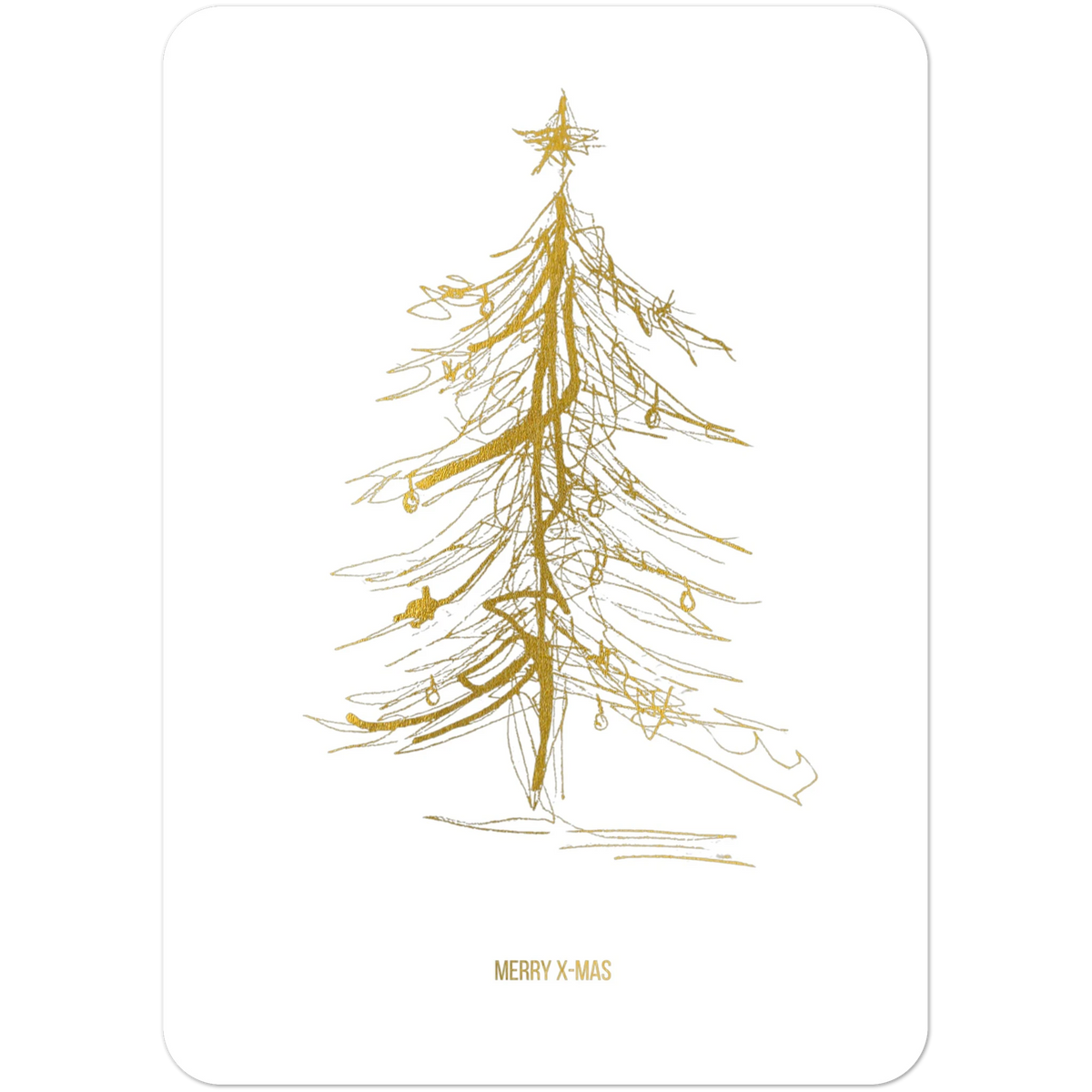 Nr. 4 Merry Xmas, Grußkarte A6 mit Goldfolie, Vorderseite