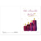 Nr. 5 Advents-Kerzen, Klappkarte mit Goldfolie, Ansicht 4