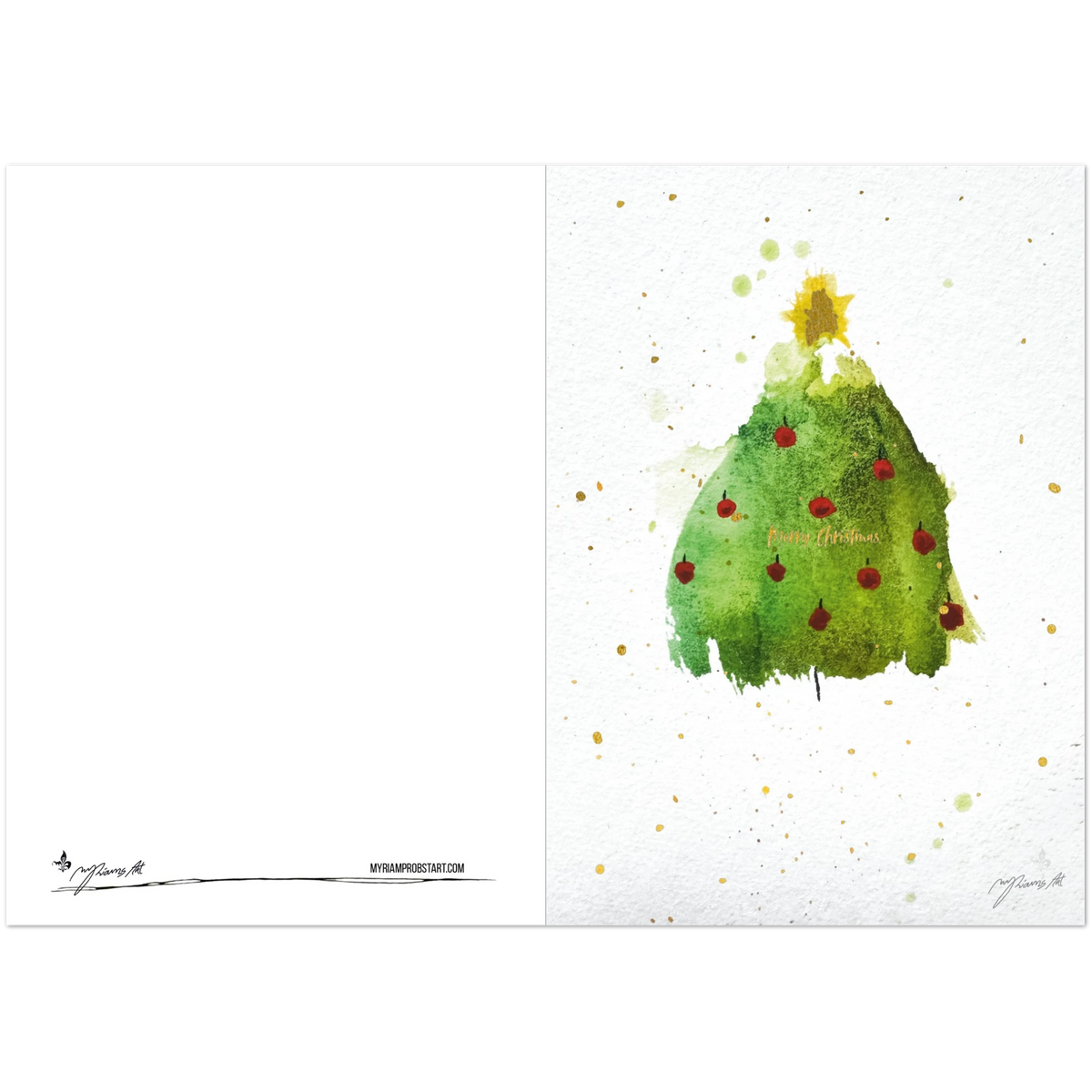 Nr. 6 Strahlender Baum, Klappkarte mit Goldfolie, Ansicht 2