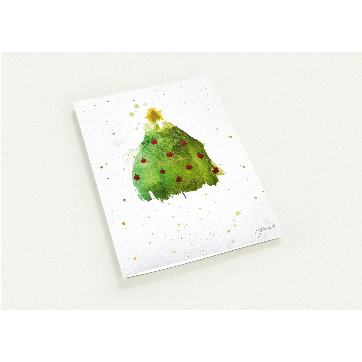 Nr. 6 Strahlender Baum, Klappkarte mit Goldfolie