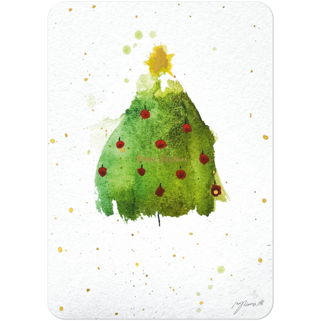 Nr. 6 Strahlender Baum, Grußkarte A6 mit Goldfolie, Ansicht 3