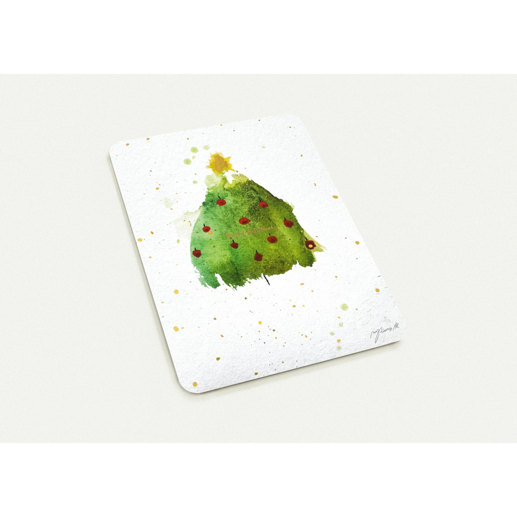 Nr. 6 Strahlender Baum, Grußkarte A6 mit Goldfolie
