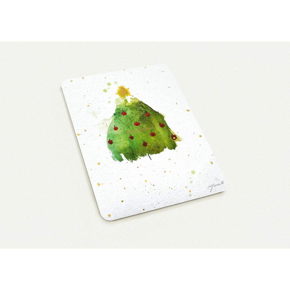 Nr. 6 Strahlender Baum, Grußkarte A6 mit Goldfolie