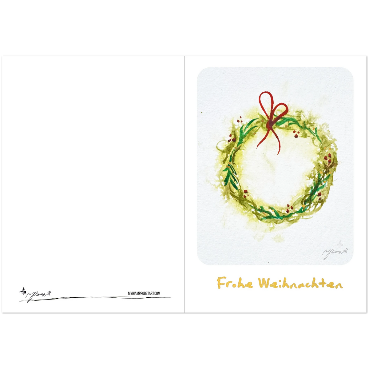 Nr. 7 Weihnachtskranz, Klappkarte mit Goldfolie, Ansicht 3