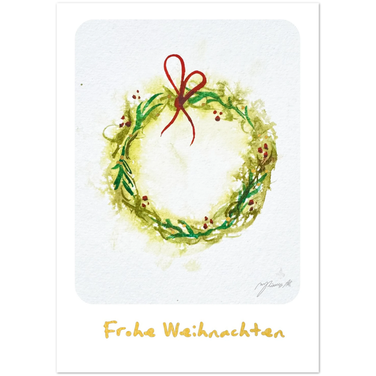 Nr. 7 Weihnachtskranz, Klappkarte mit Goldfolie, Ansicht 4