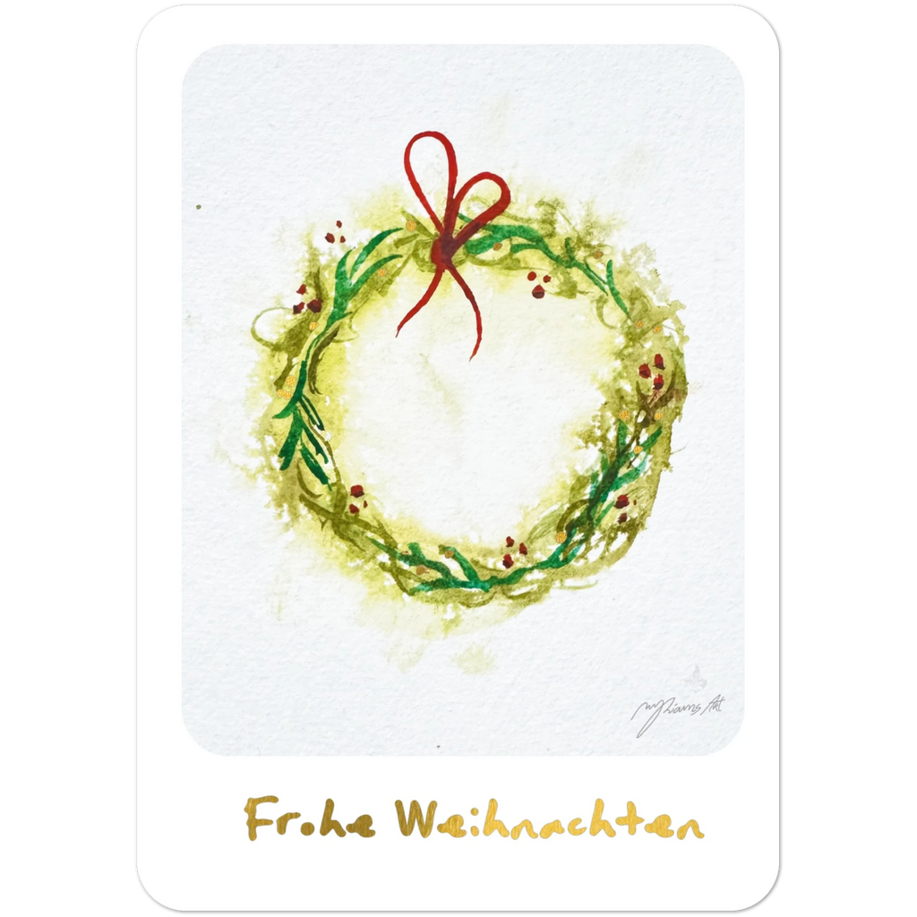 Nr. 7 Weihnachtskranz, Grußkarte A6 mit Goldfolie, Ansicht 3