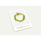 Nr. 7 Weihnachtskranz, Grußkarte A6 mit Goldfolie