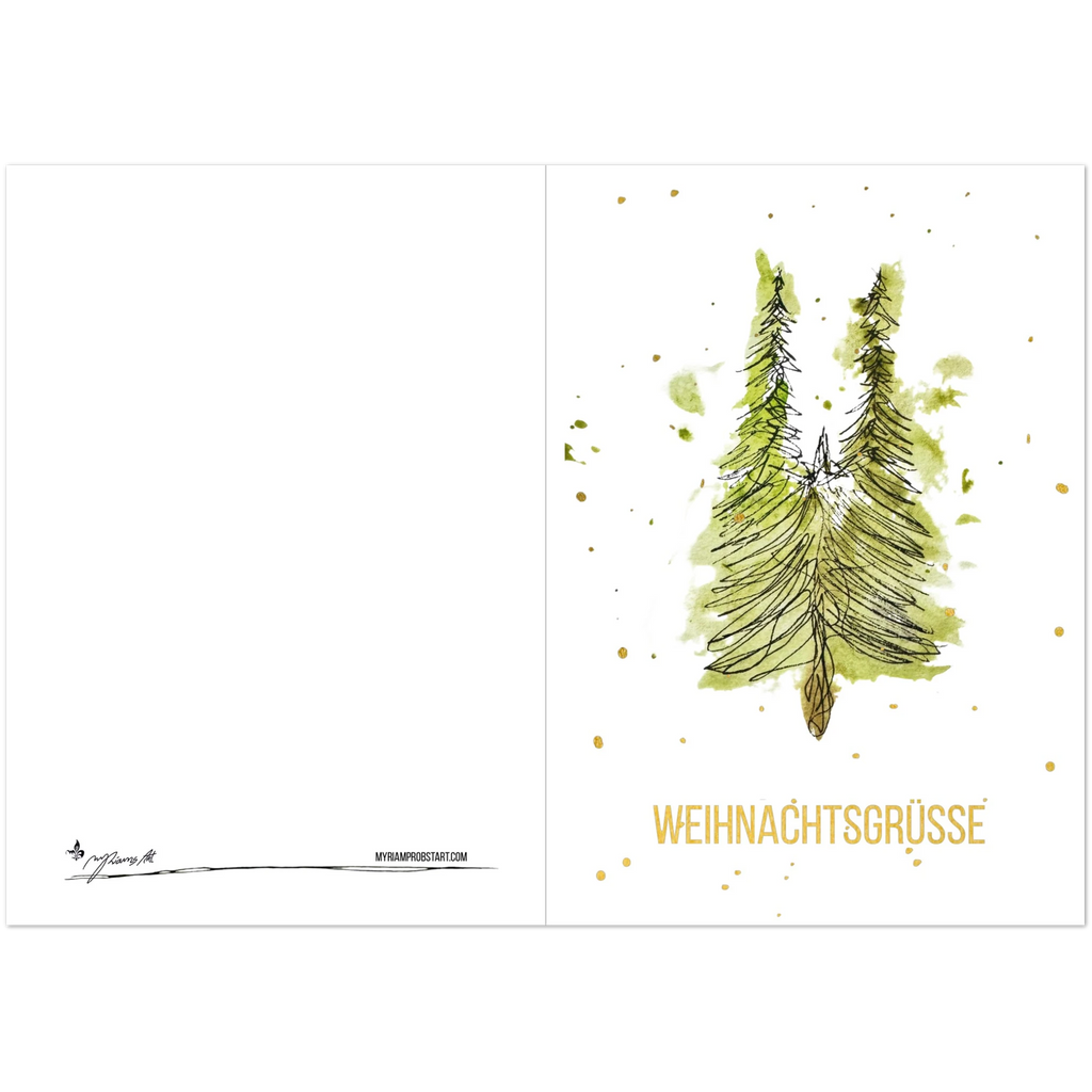 Nr. 8 Weihnachtsgrüße, Klappkarte mit Goldfolie, Ansicht 2