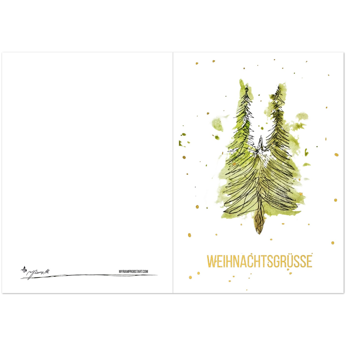 Nr. 8 Weihnachtsgrüße, Klappkarte mit Goldfolie, Ansicht 2