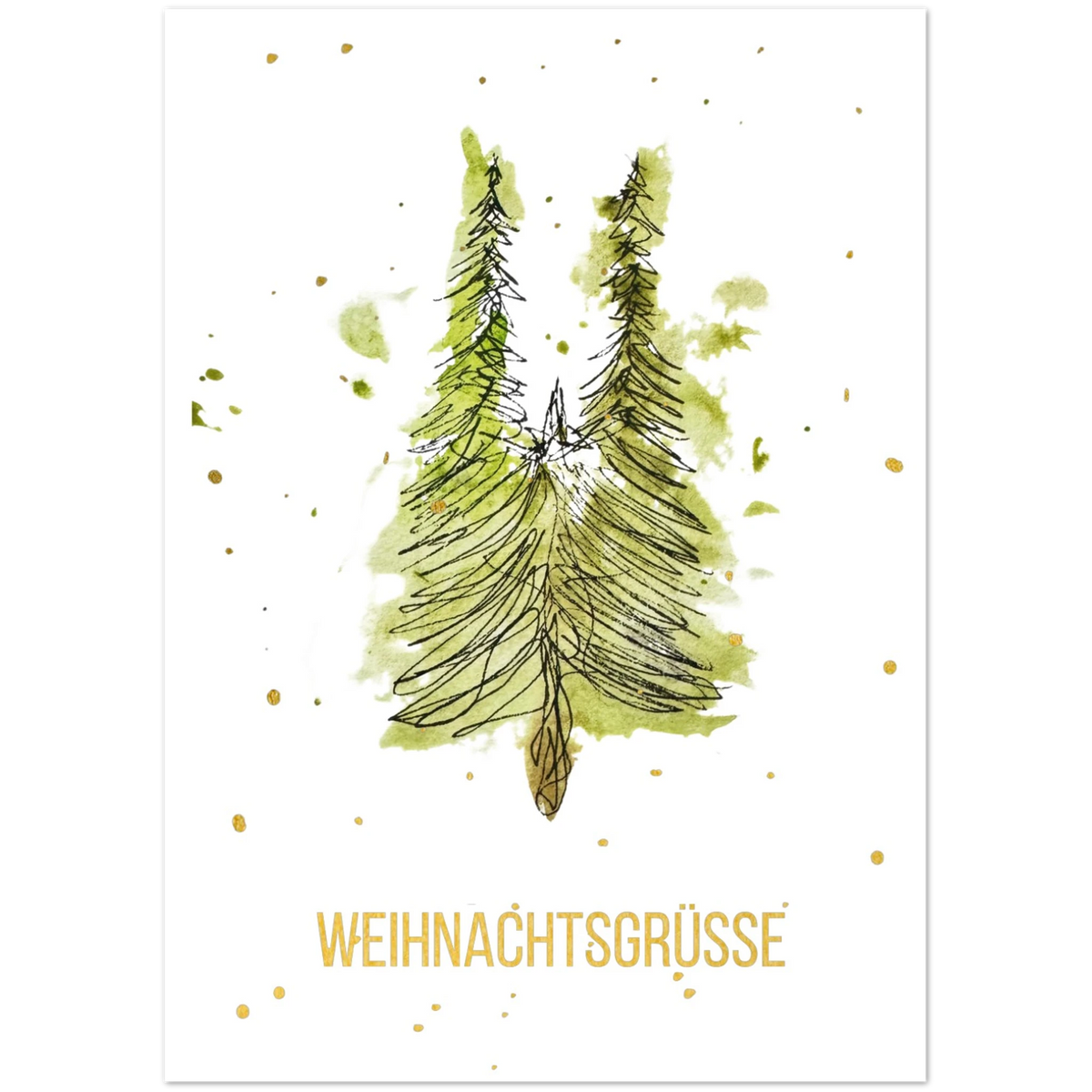 Nr. 8 Weihnachtsgrüße, Klappkarte mit Goldfolie, Ansicht 3