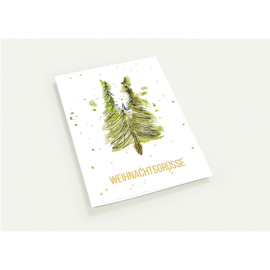 Nr. 8 Weihnachtsgrüße, Klappkarte mit Goldfolie