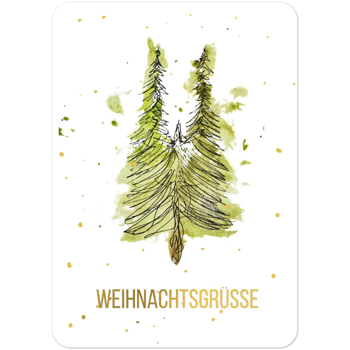 Nr. 8 Weihnachtsgrüße, Grußkarte A6 mit Goldfolie, Ansicht 2