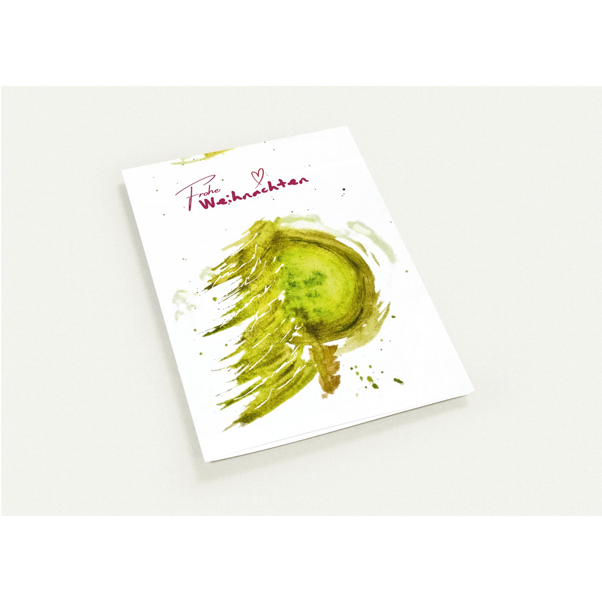 Nr. 11 Runder Weihnachtsbaum, Klappkarte mit Goldfolie