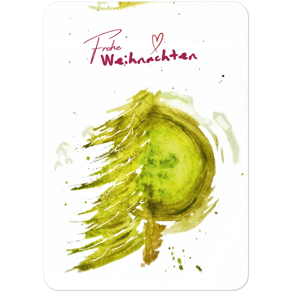 Nr. 11 Runder Weihnachtsbaum, Grußkarte A6 mit Goldfolie, Vorderseite
