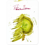 Nr. 11 Runder Weihnachtsbaum, Grußkarte A6 mit Goldfolie, Vorderseite