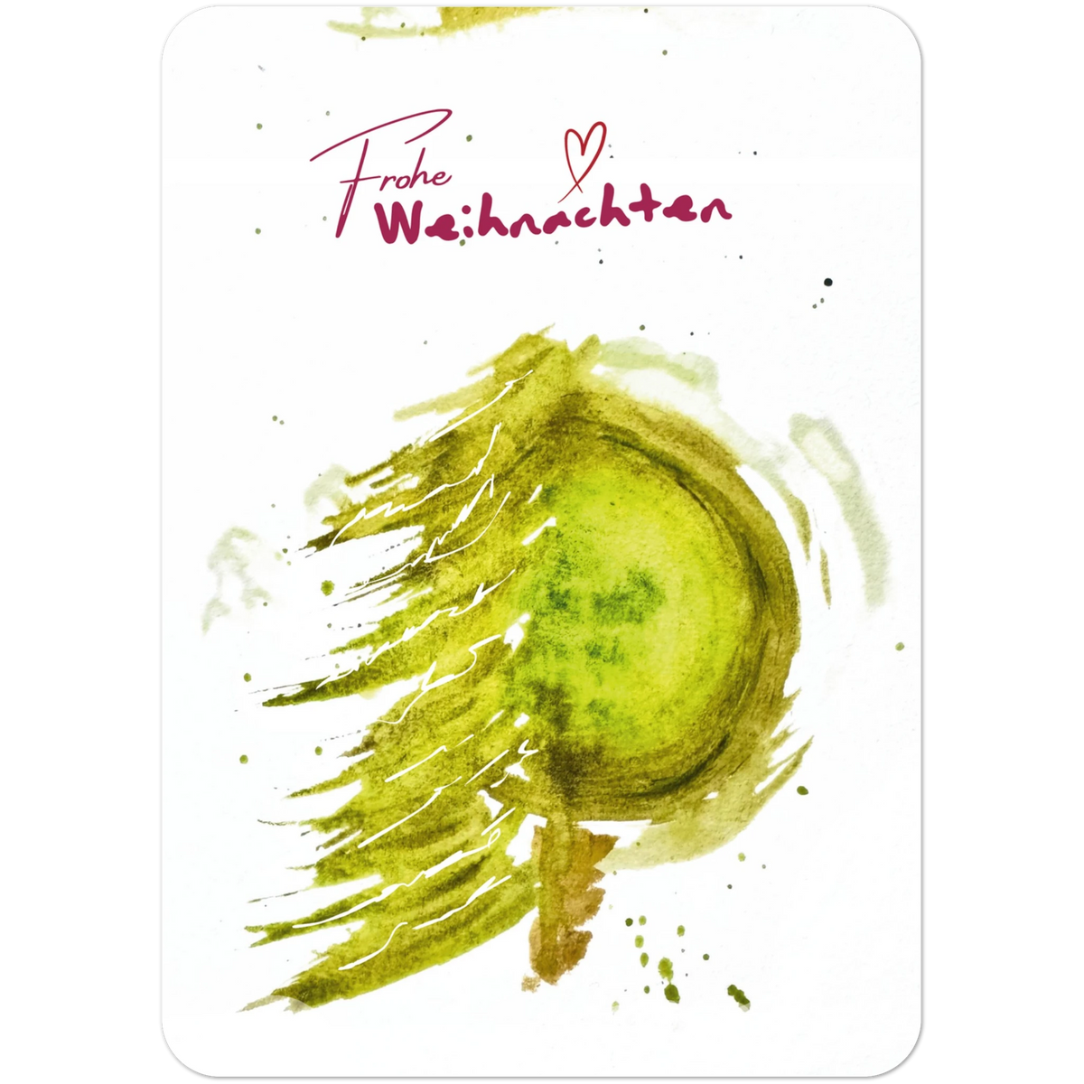 Nr. 11 Runder Weihnachtsbaum, Grußkarte A6 mit Goldfolie, Vorderseite